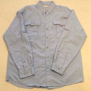 Light blue Columbia Long Sleeve PFG button down